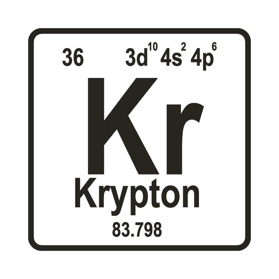 Krypton Elemente Symbol vektor