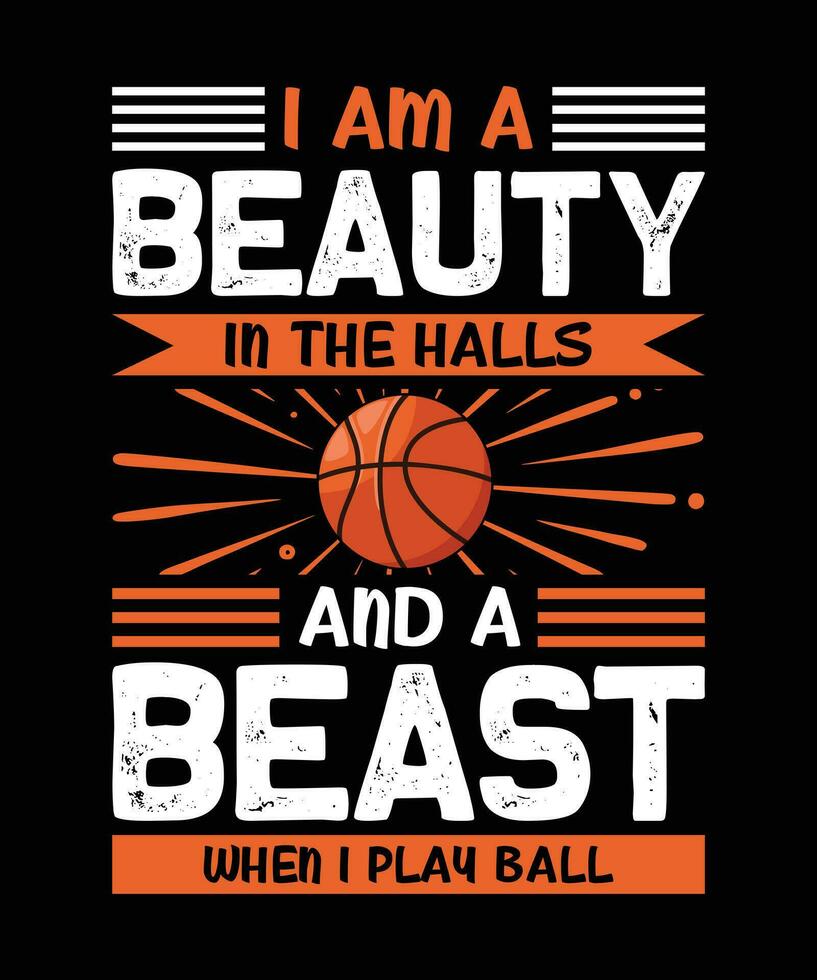 ich bin ein Schönheit im das Hallen und ein Tier wann ich abspielen Ball. T-Shirt Design. drucken template.typography Vektor Illustration.