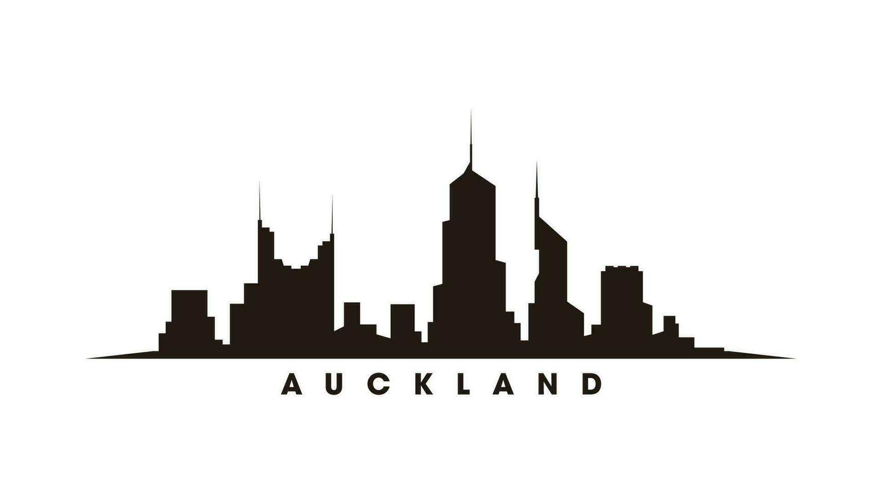 auckland Horizont und Sehenswürdigkeiten Silhouette Vektor