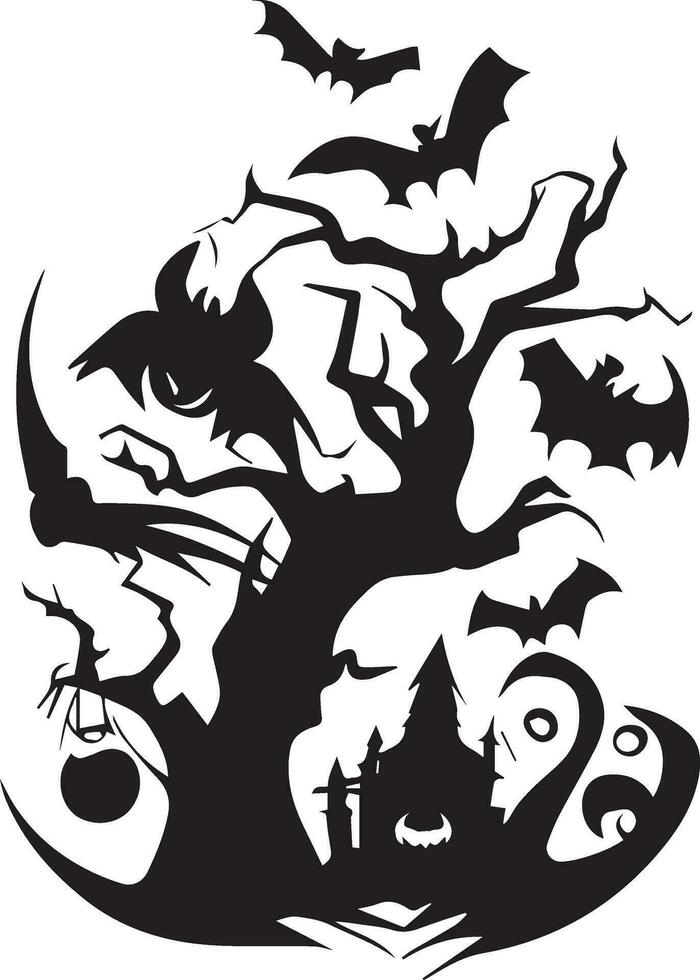 Halloween Vektor Silhouette Illustration schwarz Farbe