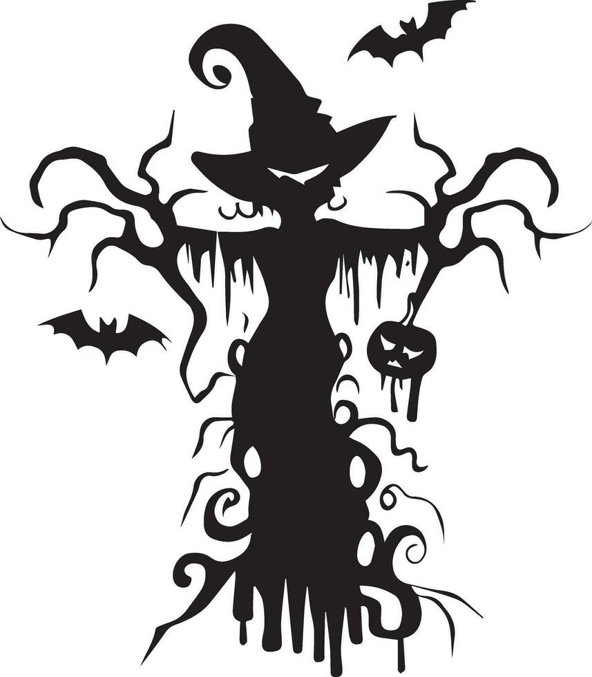 Halloween Vektor Silhouette Illustration schwarz Farbe