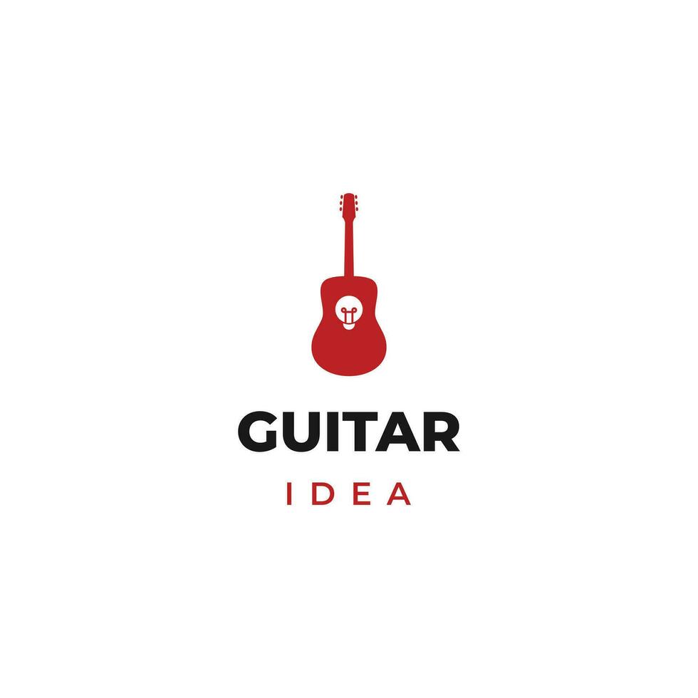 Gitarre Idee Logo Design auf isoliert Hintergrund vektor