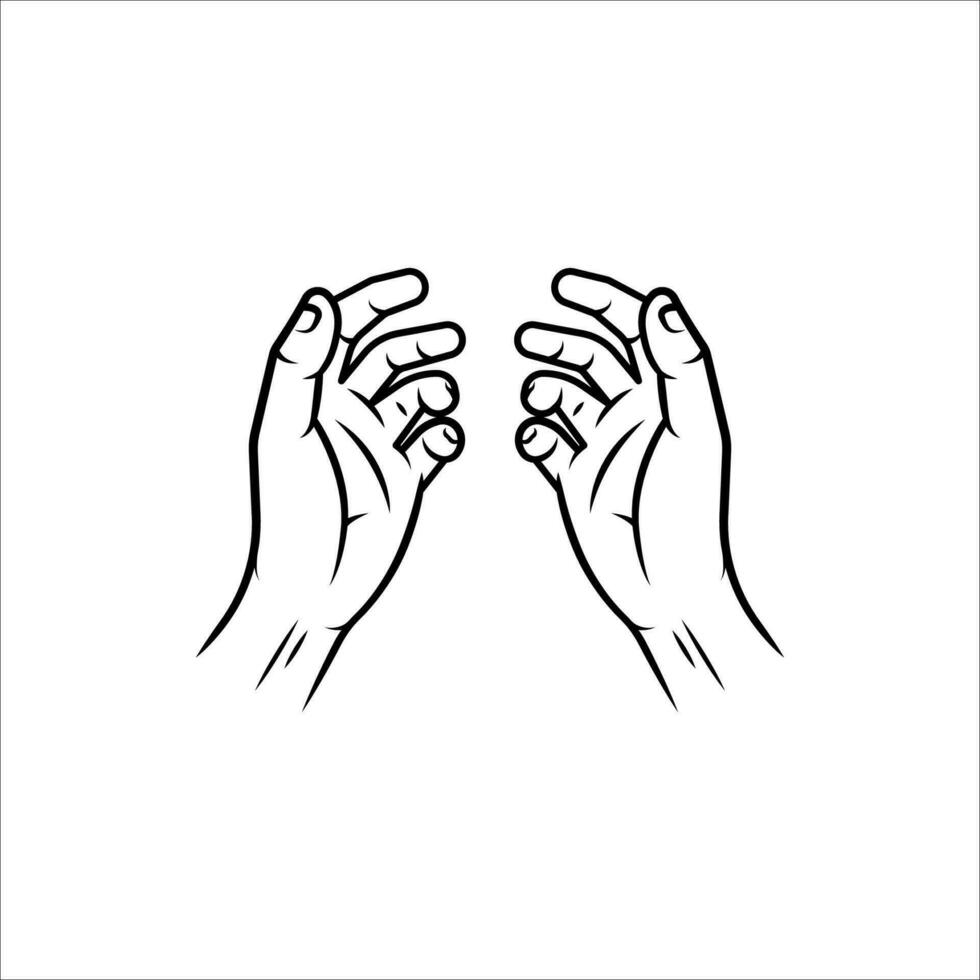 bön- hand. hand dragen illustration. vektor