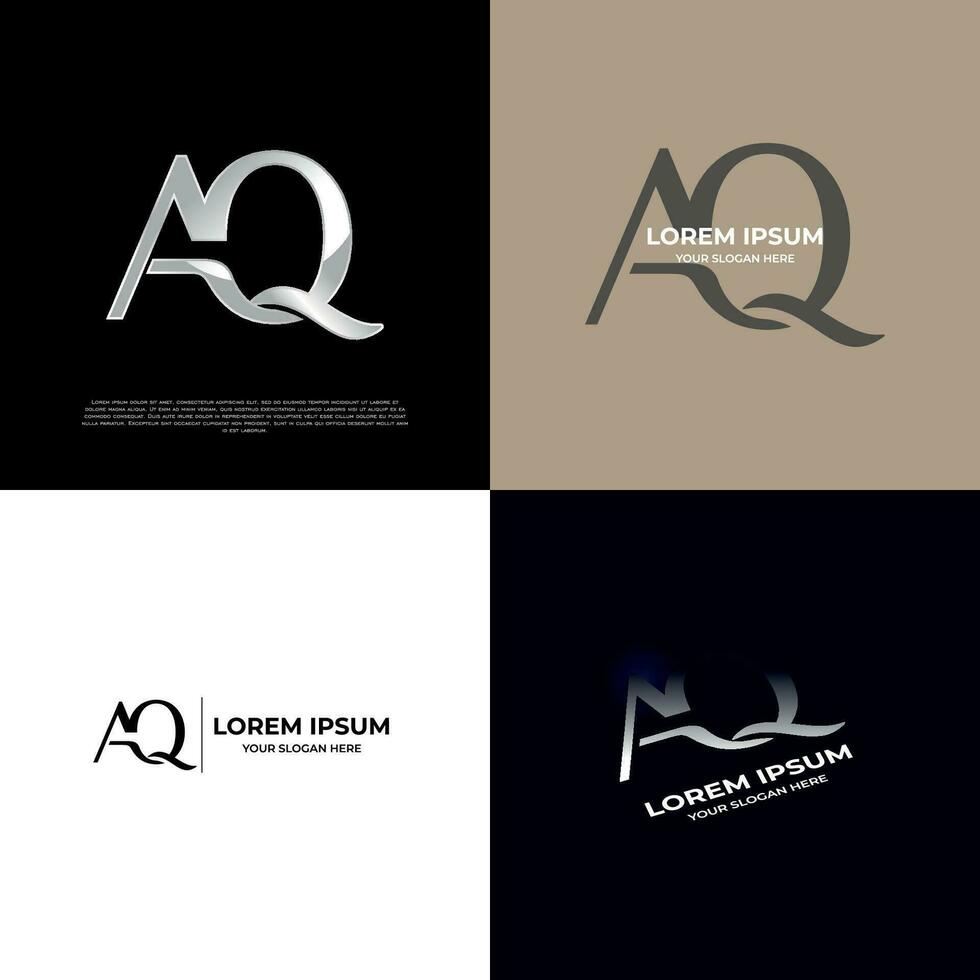 aq första modern typografi emblem logotyp mall för företag vektor