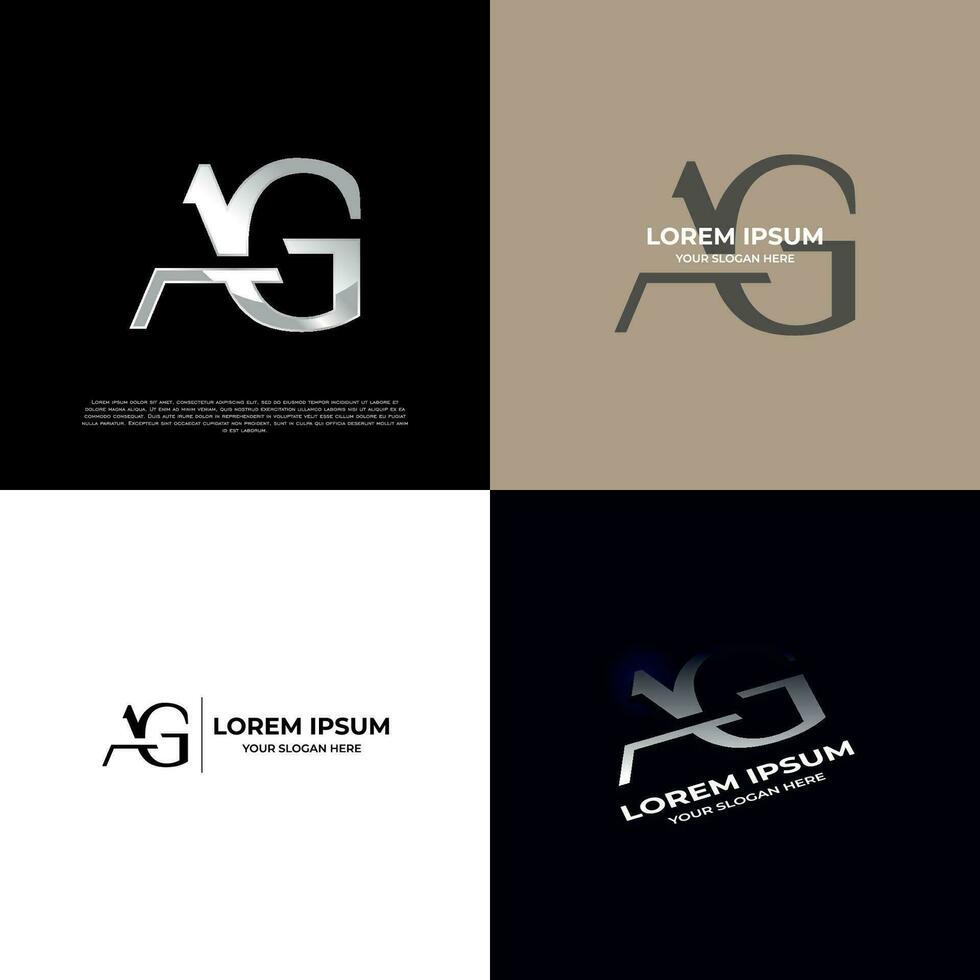 ag Initiale modern Typografie Emblem Logo Vorlage zum Geschäft vektor