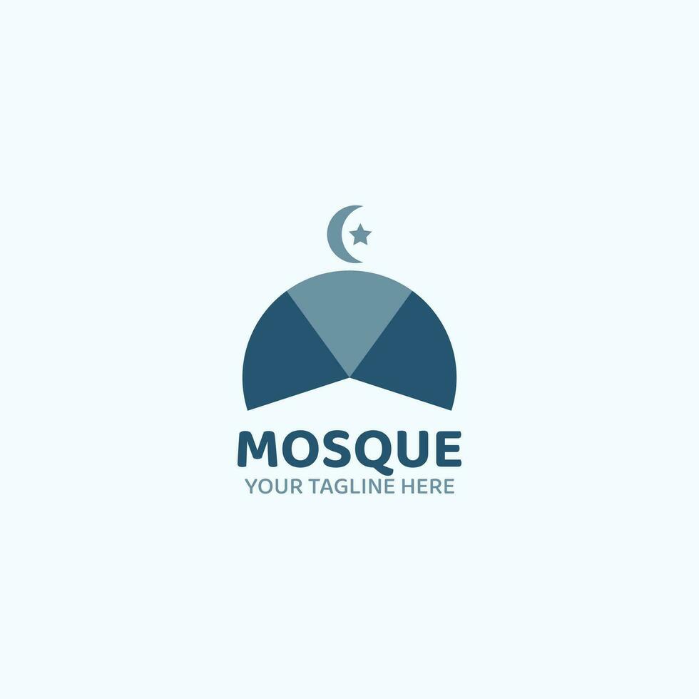 einfach Moschee Kuppel Logo mit zwei Farben. vektor