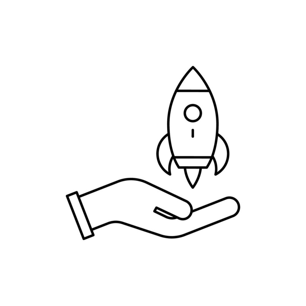 Rakete Träger Flugzeug Symbol. Gliederung Symbol vektor