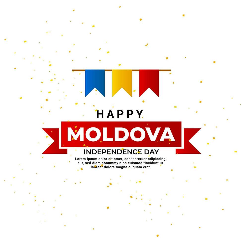Moldau Unabhängigkeit Tag Gruß Design vektor