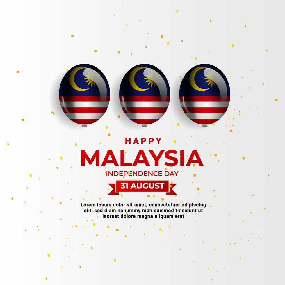 Malaysia Unabhängigkeit Tag Gruß Design vektor