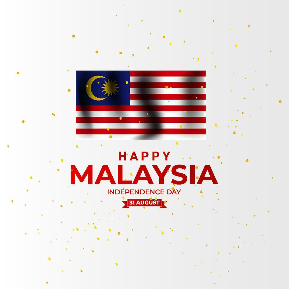 Malaysia Unabhängigkeit Tag Gruß Design vektor