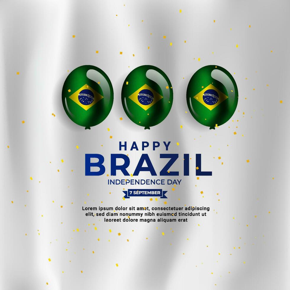 Brasilien Unabhängigkeit Tag Gruß Design vektor