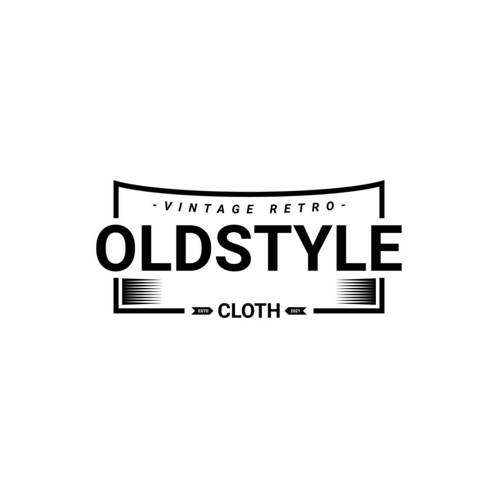 klassisch retro Jahrgang Etikette Abzeichen Logo Design geeignet zum Kleidung, Stoffe, T-Shirts, Jacken, Hoodies und Mehr vektor