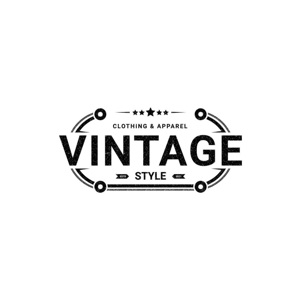 klassisch retro Jahrgang Etikette Abzeichen Logo Design geeignet zum Kleidung, Stoffe, T-Shirts, Jacken, Hoodies und Mehr vektor