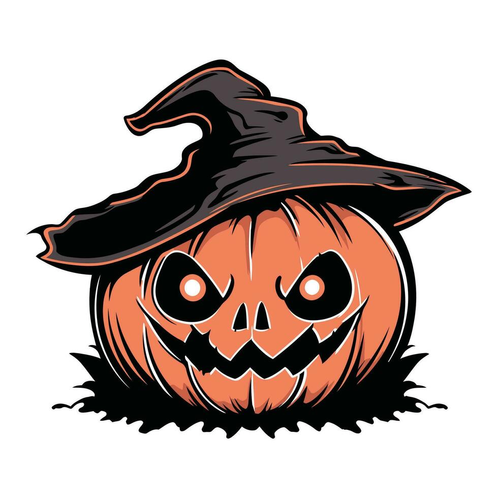 Kürbis Halloween Maskottchen Logo zum Esport. Halloween T-Shirt Design. Halloween Logo. Halloween Aufkleber vektor
