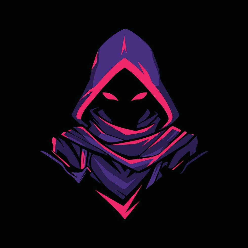 ninja huvud maskot logotyp för esport. ninja t-shirt design. ninja logotyp. ninja klistermärke vektor