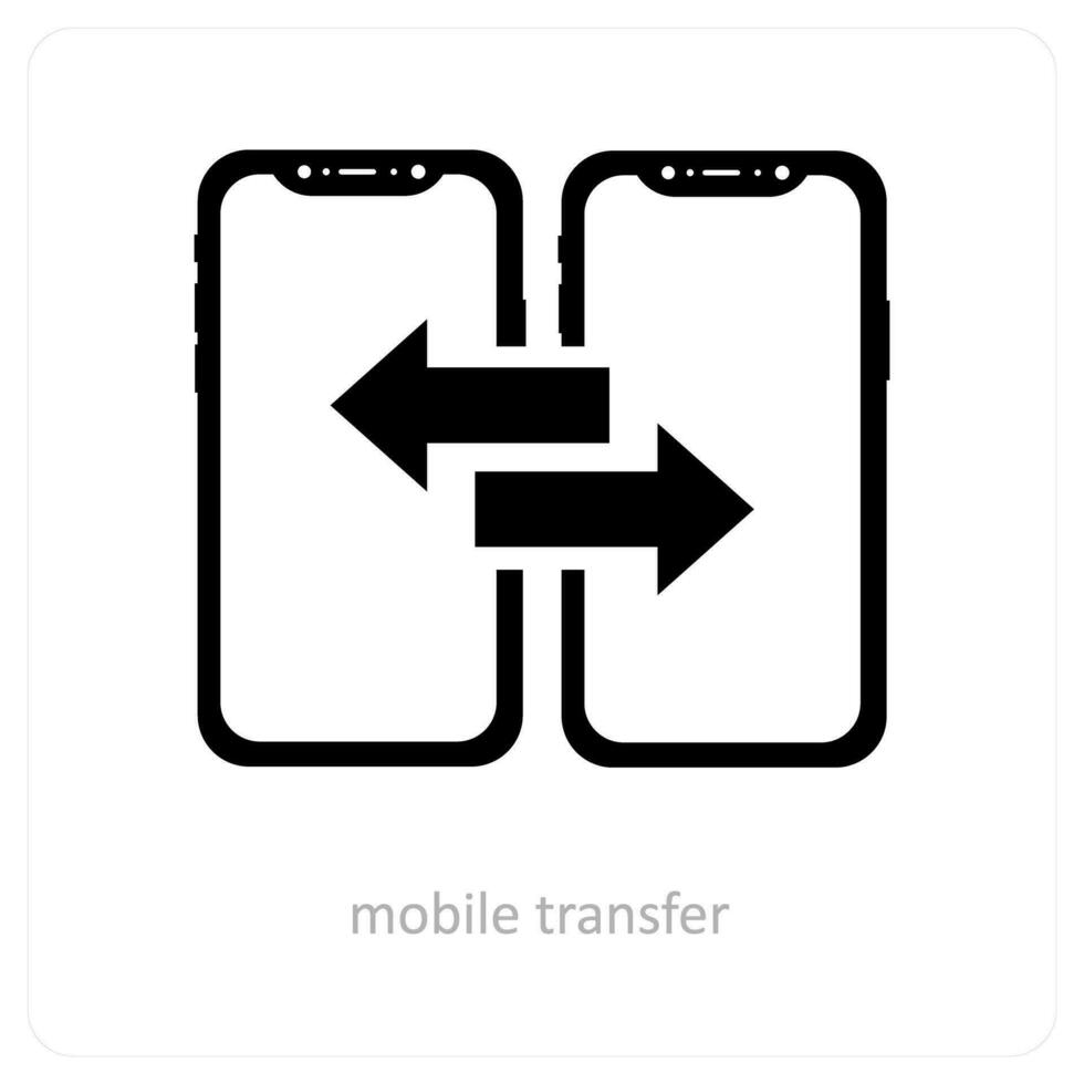 Handy, Mobiltelefon Transfer und Austausch Symbol Konzept vektor