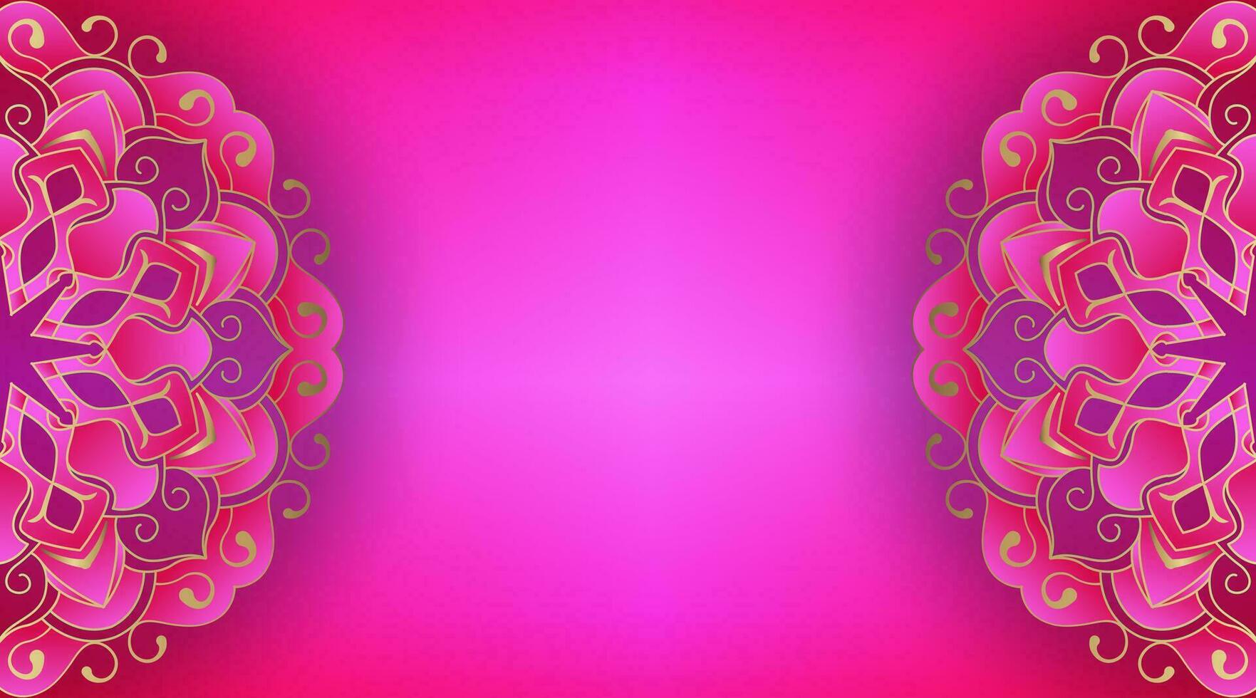 rosa bakgrund med dekorativ mandala vektor