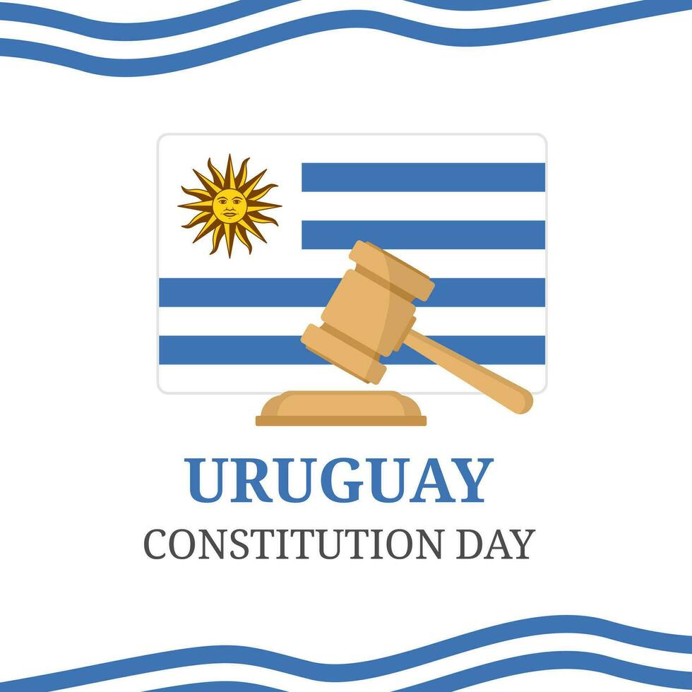 vektor grafisk av uruguay konstitution dag med domarens klubban