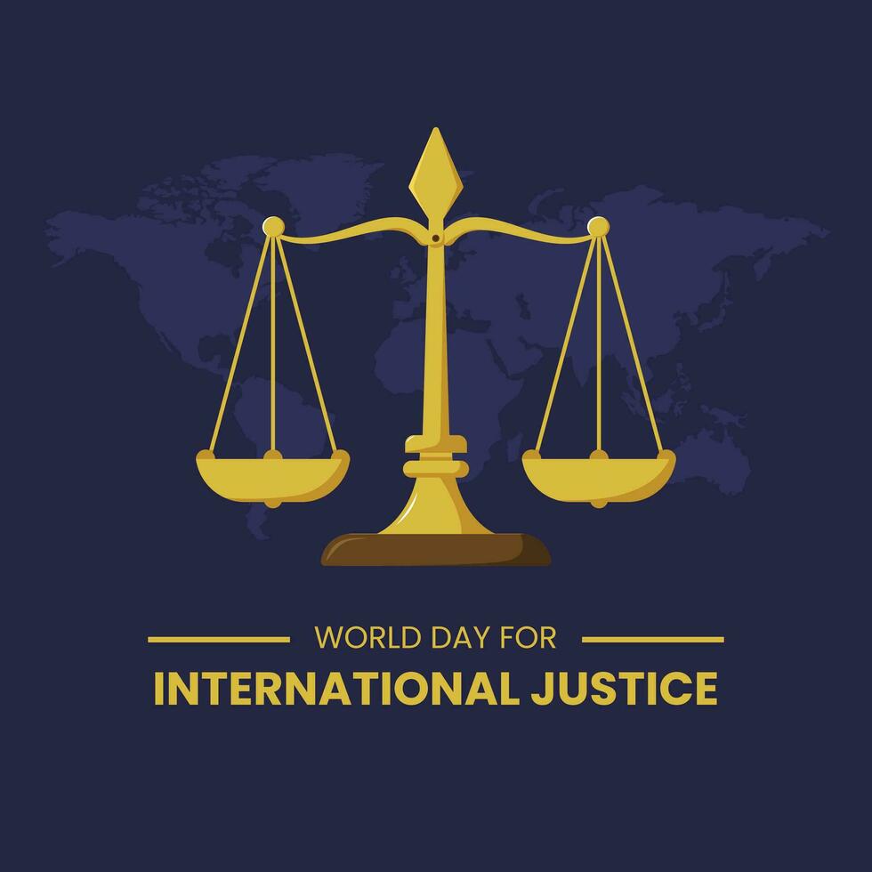 Vektor Grafik von Welt Tag zum International Gerechtigkeit Poster Konzept