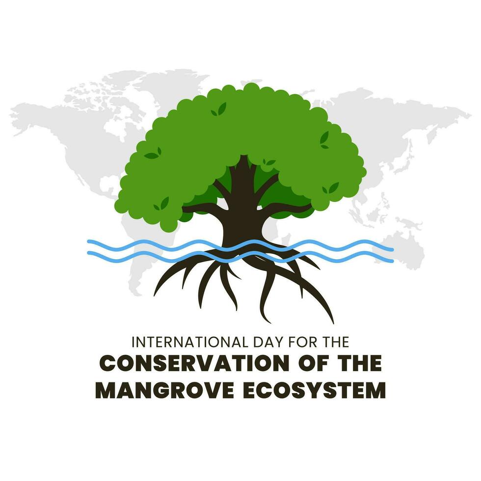 vektor grafisk av internationell dag för de bevarande av de mangrove ekosystem