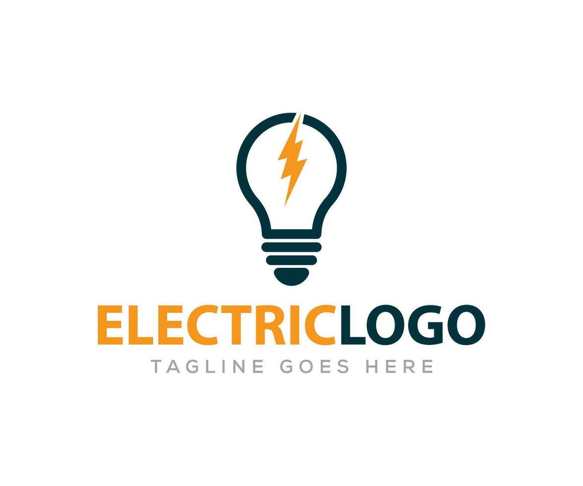 elektrisch Birne Logo und Symbol Vektor Design Vorlage. Birne Vektor Illustrator