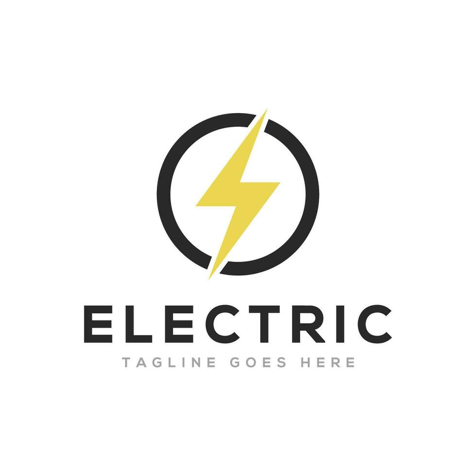 elektrisch Logo Symbol Design Vektor. elektrisch Energie Logo. Blitz Bolzen Kombination Logo Design Vorlage vektor