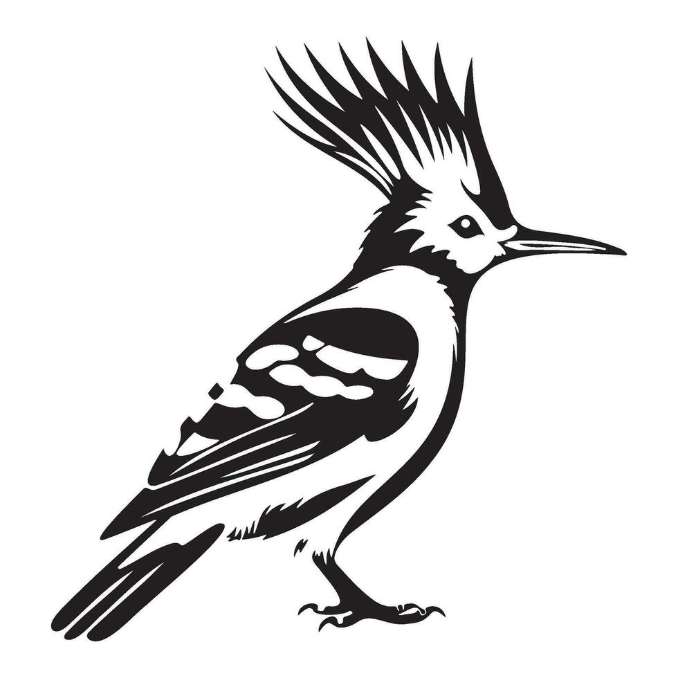 eurasisch Wiedehopf Symbol, einfach Illustration von eurasisch Wiedehopf Symbol, Vogel Glyphe Symbol. vektor