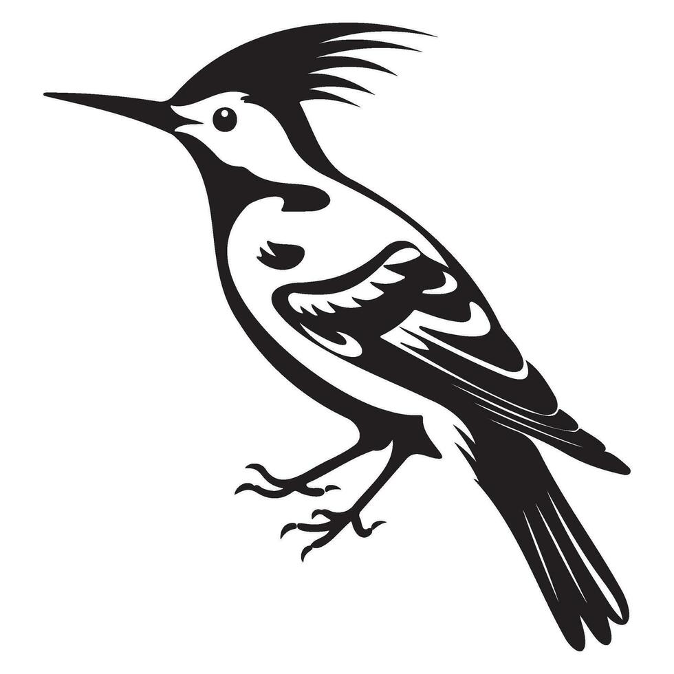 eurasisch Wiedehopf Symbol, einfach Illustration von eurasisch Wiedehopf Symbol, Vogel Glyphe Symbol. vektor