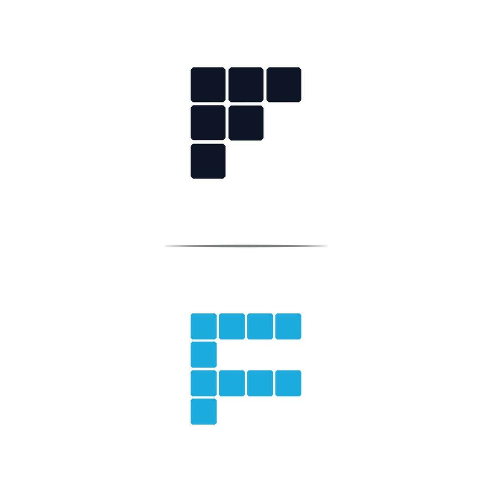 brev f sol- panel logotyp design vektor