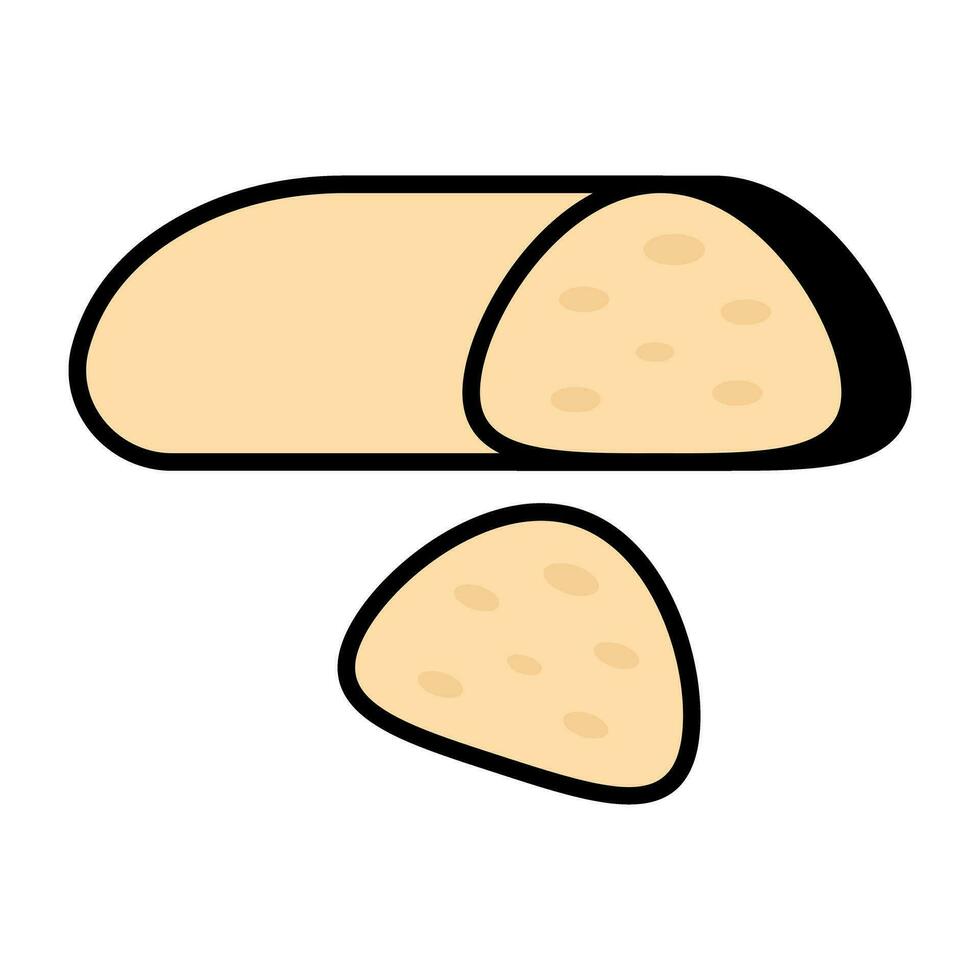 trendig design ikon av limpa bröd vektor