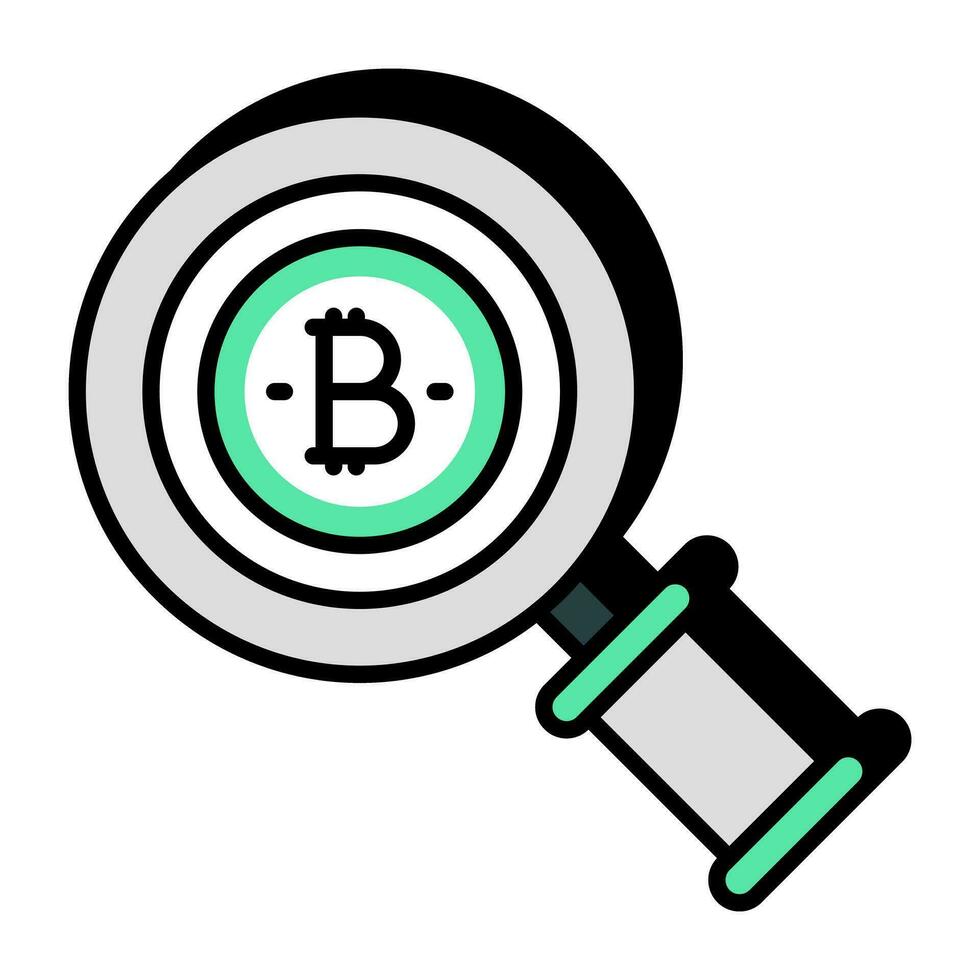 Prämie herunterladen Symbol von Bitcoin Analyse vektor