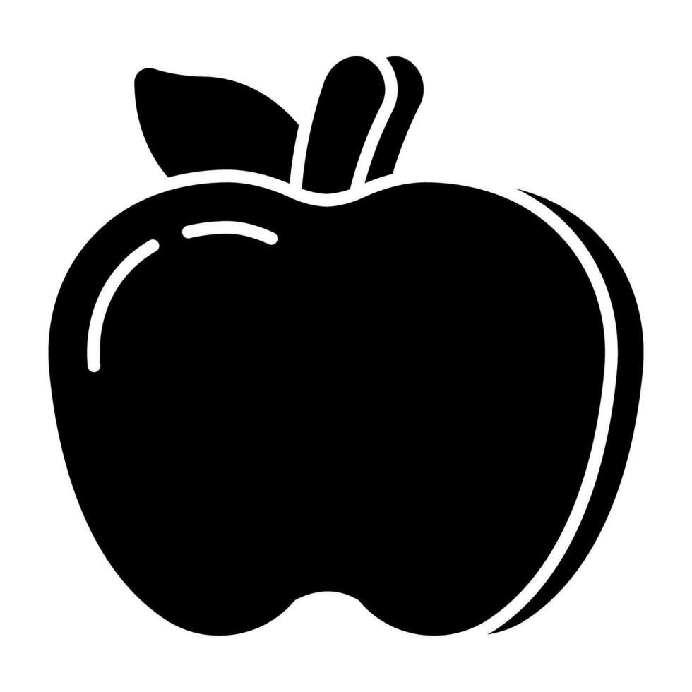 ein eben Design Symbol von Apfel vektor