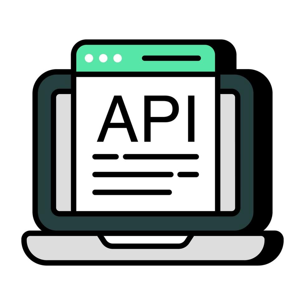 en perfekt designikon för applikationsprogrammeringsgränssnitt vektor