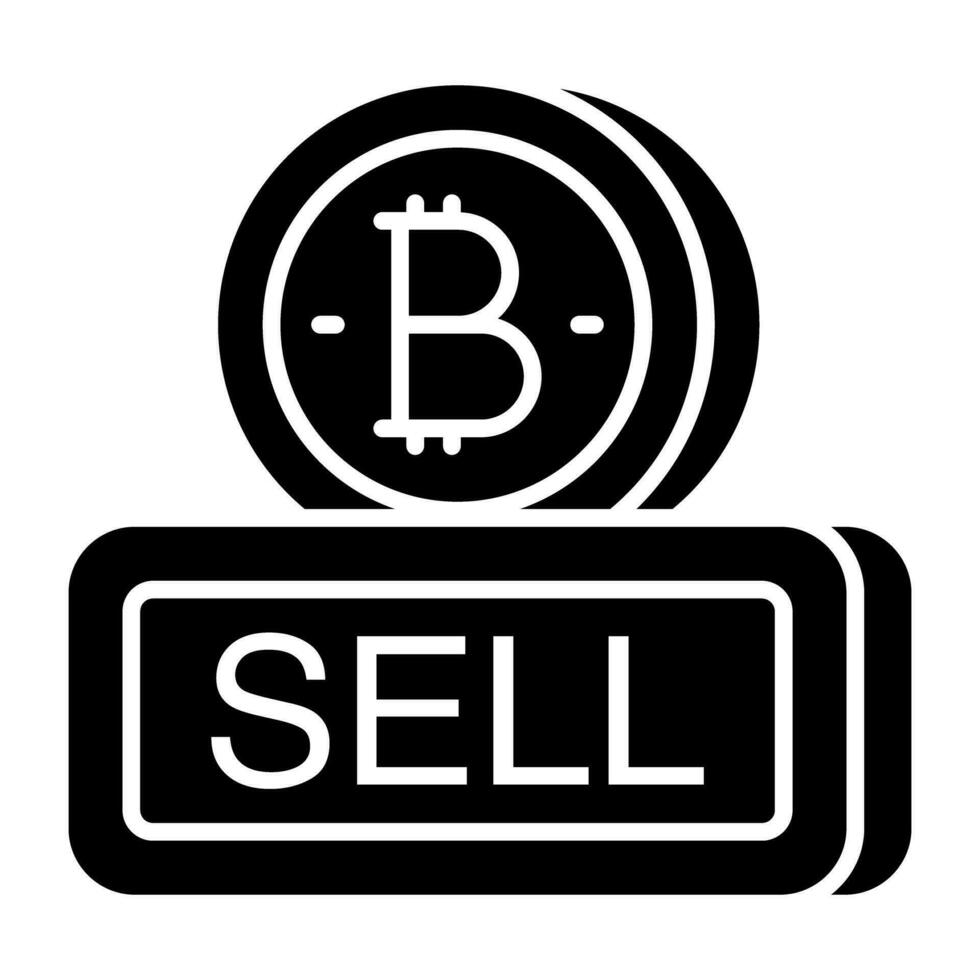 Prämie herunterladen Symbol von verkaufen Bitcoin vektor