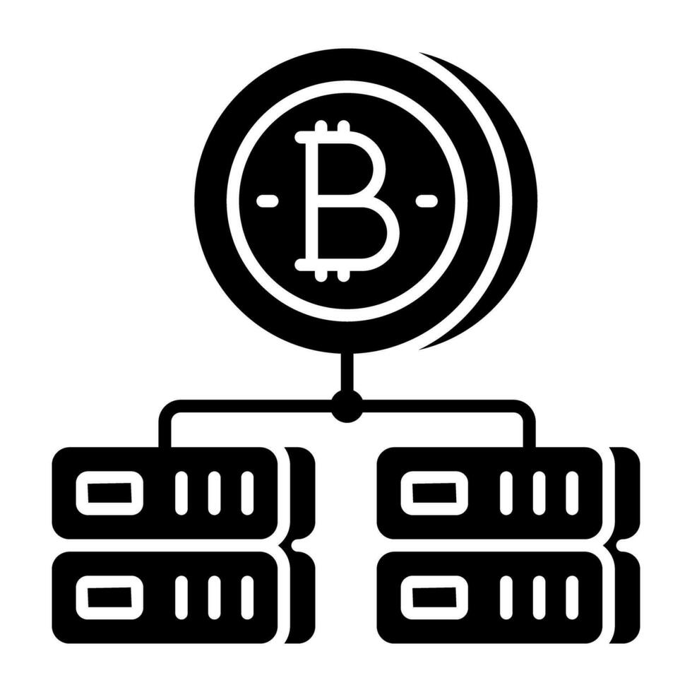 kreativ design ikon av bitcoin server vektor