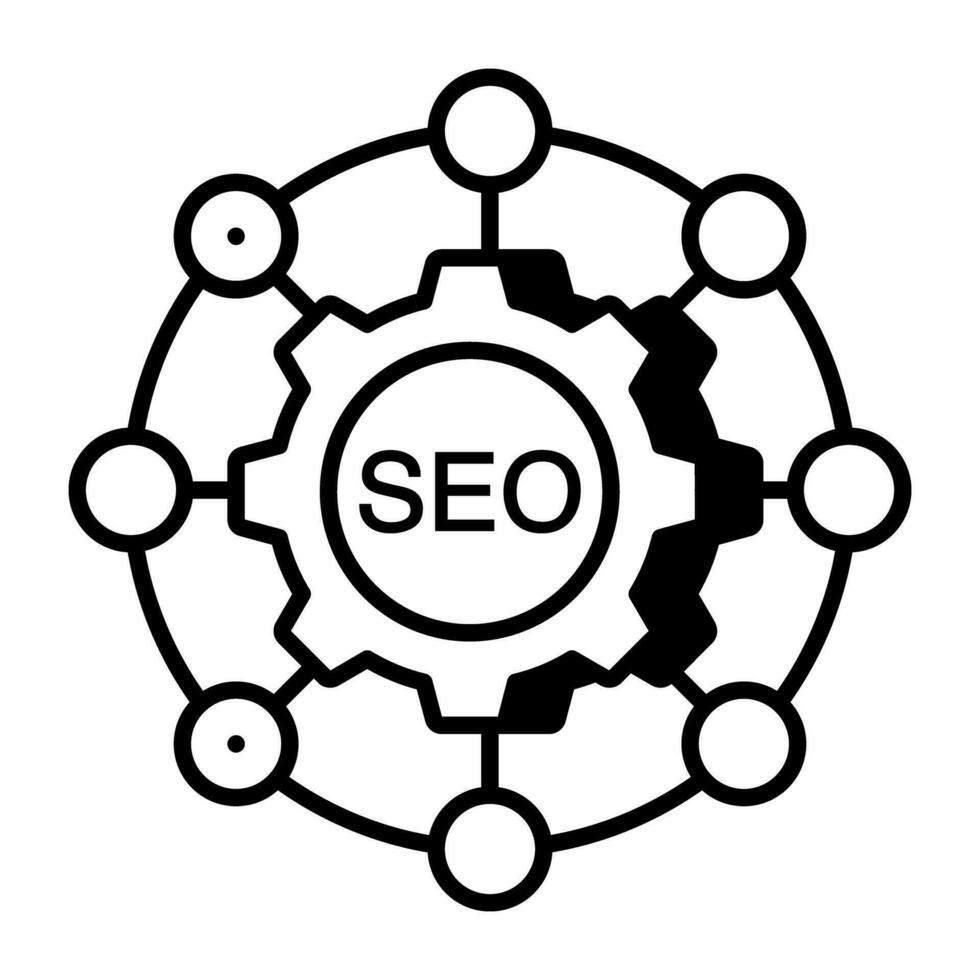 konceptuell linjär design ikon av Sök motor optimering vektor
