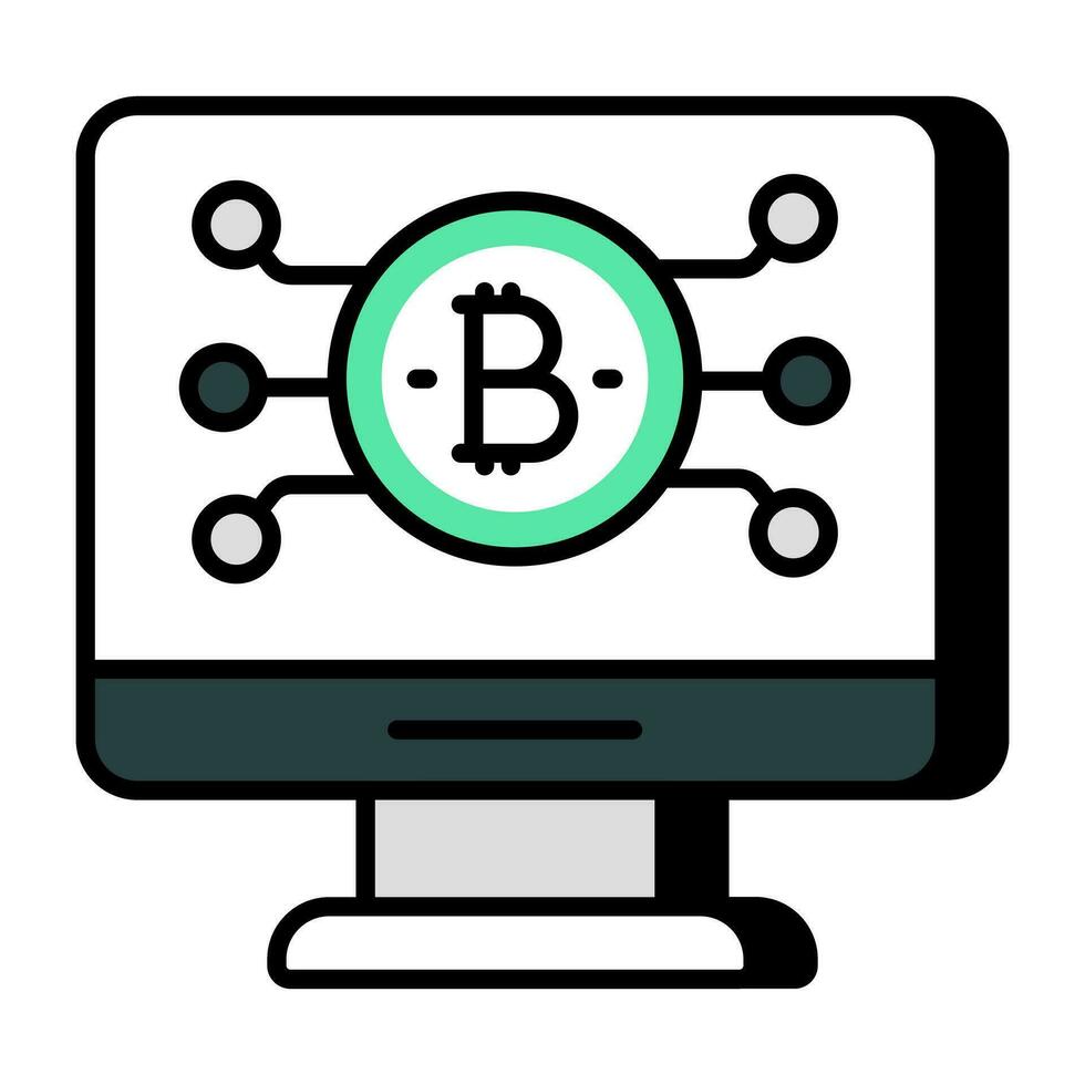 ein eben Design Symbol von Bitcoin Netzwerk vektor