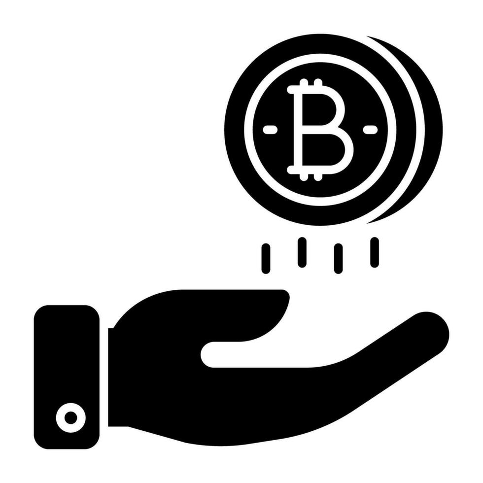 ein solide Design Symbol von Bitcoin Pflege vektor