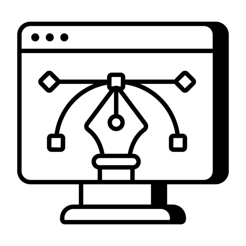 Stift mit Knoten, Bezier-Werkzeugsymbol vektor