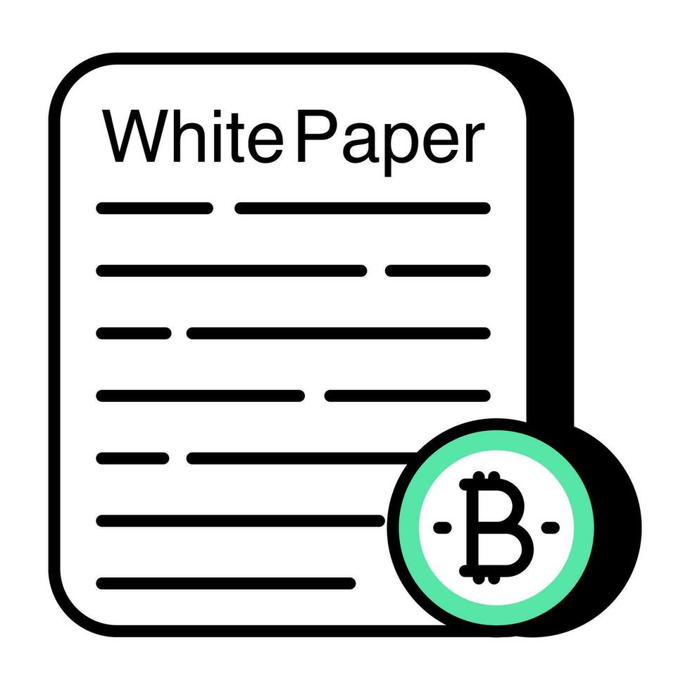 en unik design ikon av bitcoin dokumentera vektor