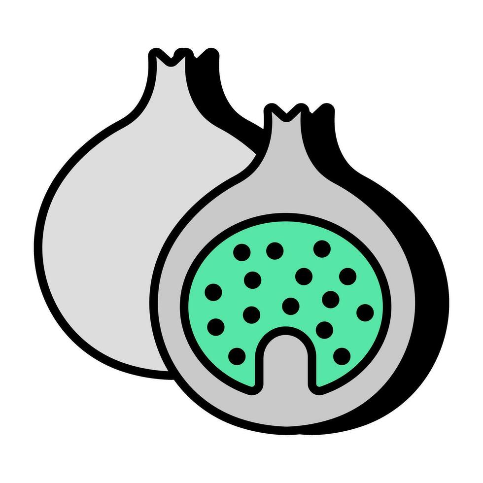 en platt design ikon av granatäpple vektor