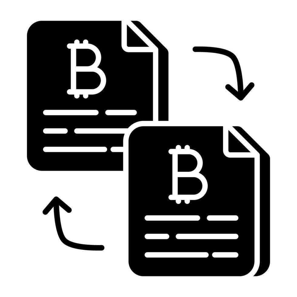 ein Symbol Design von Bitcoin Datei Transfer vektor