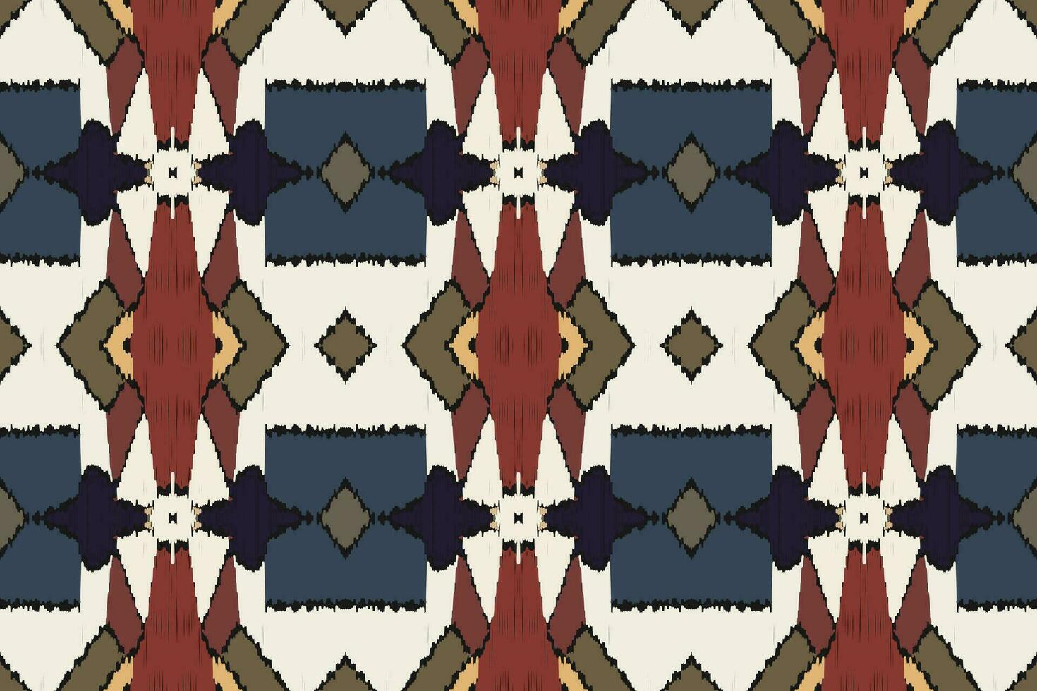 ikat damast- paisley broderi bakgrund. ikat sömlös mönster geometrisk etnisk orientalisk mönster traditionell.aztec stil abstrakt vektor design för textur, tyg, kläder, inslagning, sarong.