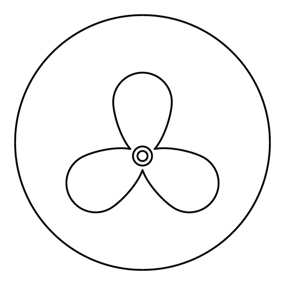 fläkt bil problem varning kylare ikon i cirkel runda svart Färg vektor illustration bild översikt kontur linje tunn stil