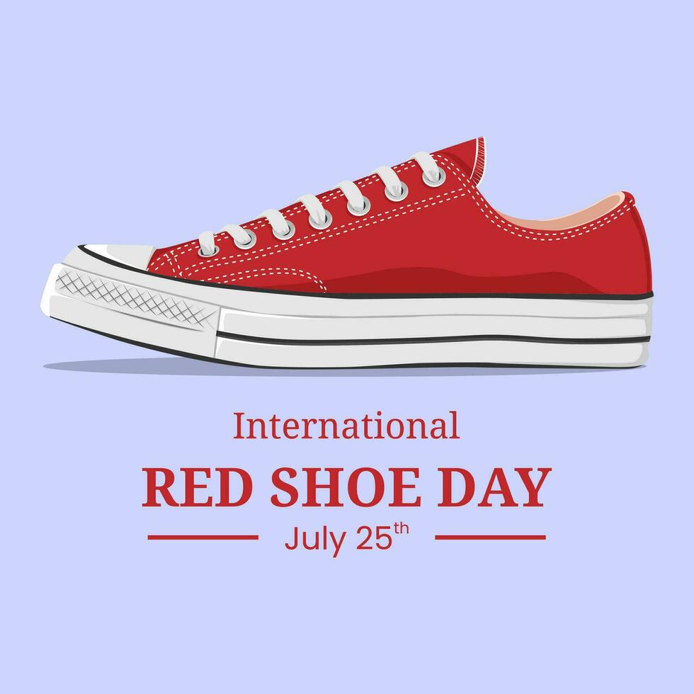 Vektor Grafik von Turnschuhe beiläufig Schuhe Illustration Karikatur geeignet zum International rot Schuh Tag