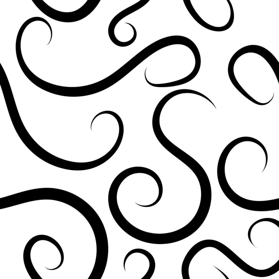 nahtlos Vektor Muster von Wellen im schwarz auf ein Weiß