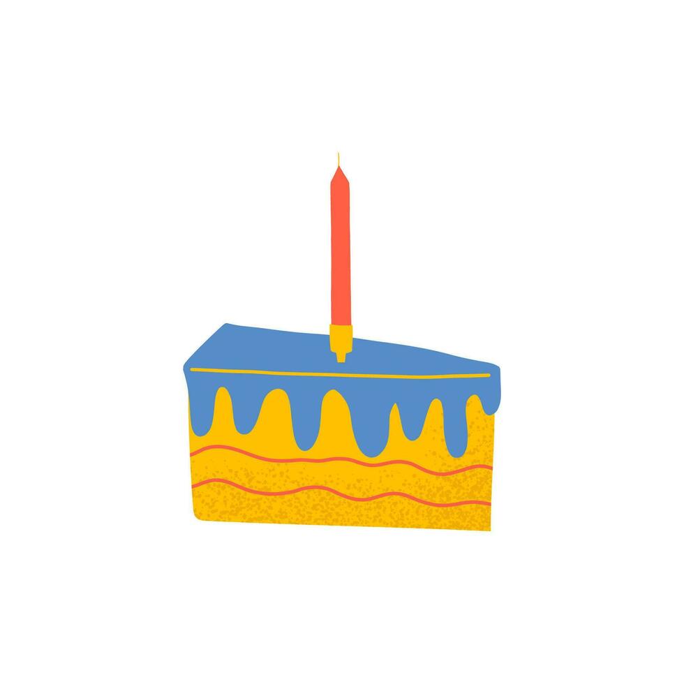 Stück von Kuchen mit Kerze vektor