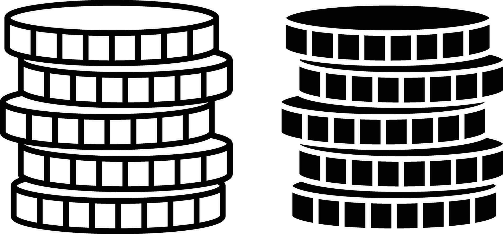 ein Stapel von Geld Münzen Symbol einstellen vektor