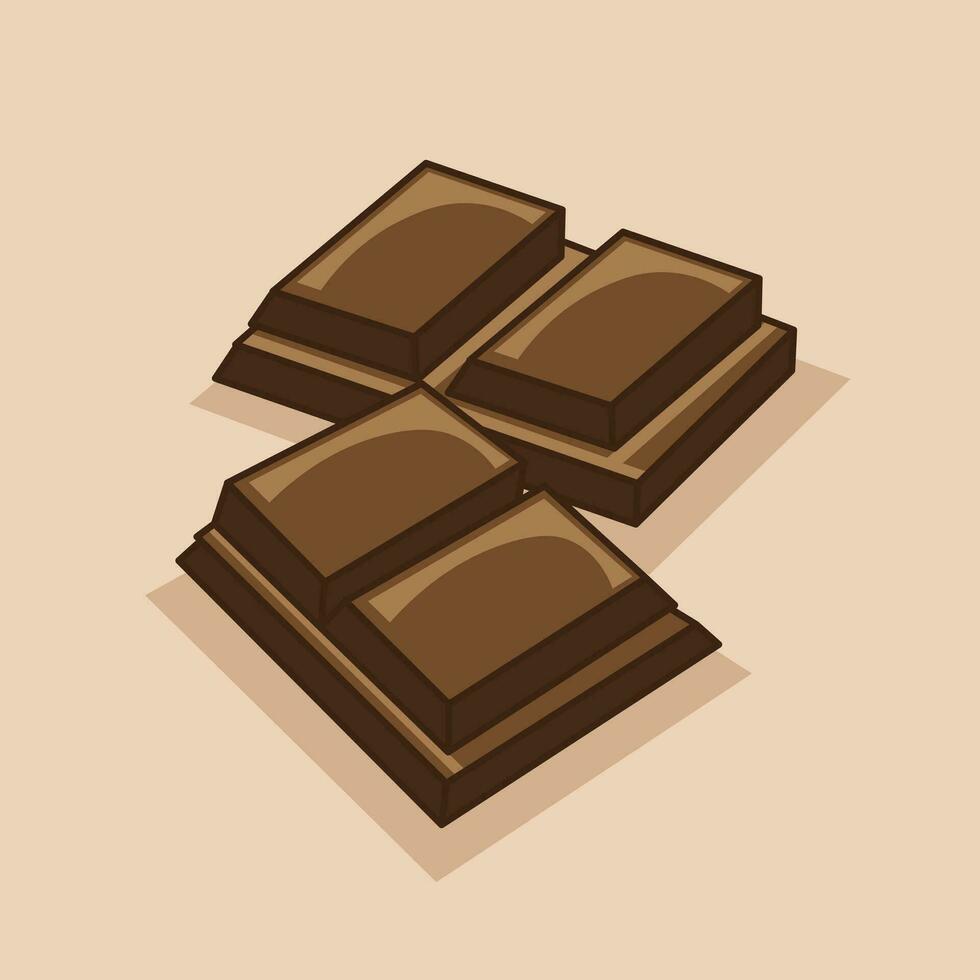 eben Vektor Design von zwei Stück Schokolade