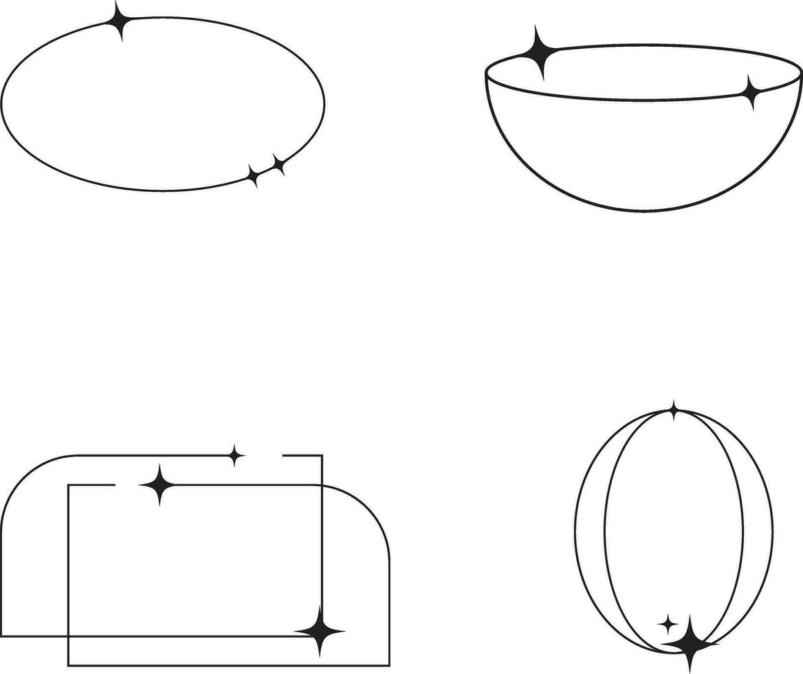 monoline minimalistisk form samling för design element mallar. vektor illustration